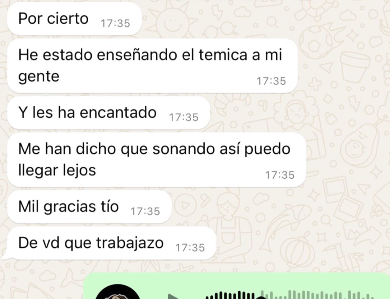 Captura de una conversación real de WhatsApp con un cliente de Monkey Studio
